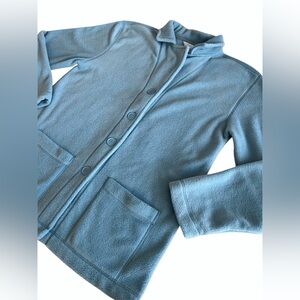Vintage Blue Christopher & Banks Button Up Fleece Jacket Women’s Size XL